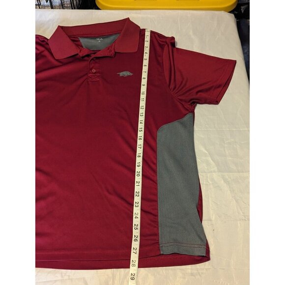 arkansas razorbacks Men's Size XL Red/Gray Short Sleeve Collared Shirt RN#101475 - Picture 8 of 11